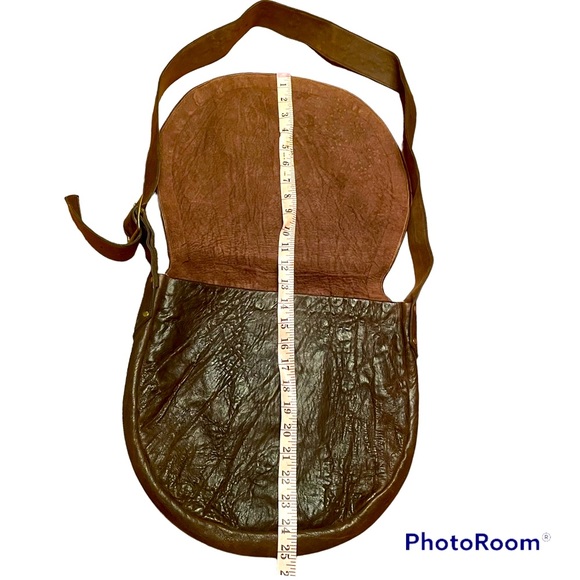 Calleen Cordero Flower Studded Brown Leather messenger bag with Adjustable Strap - Picture 10 of 12